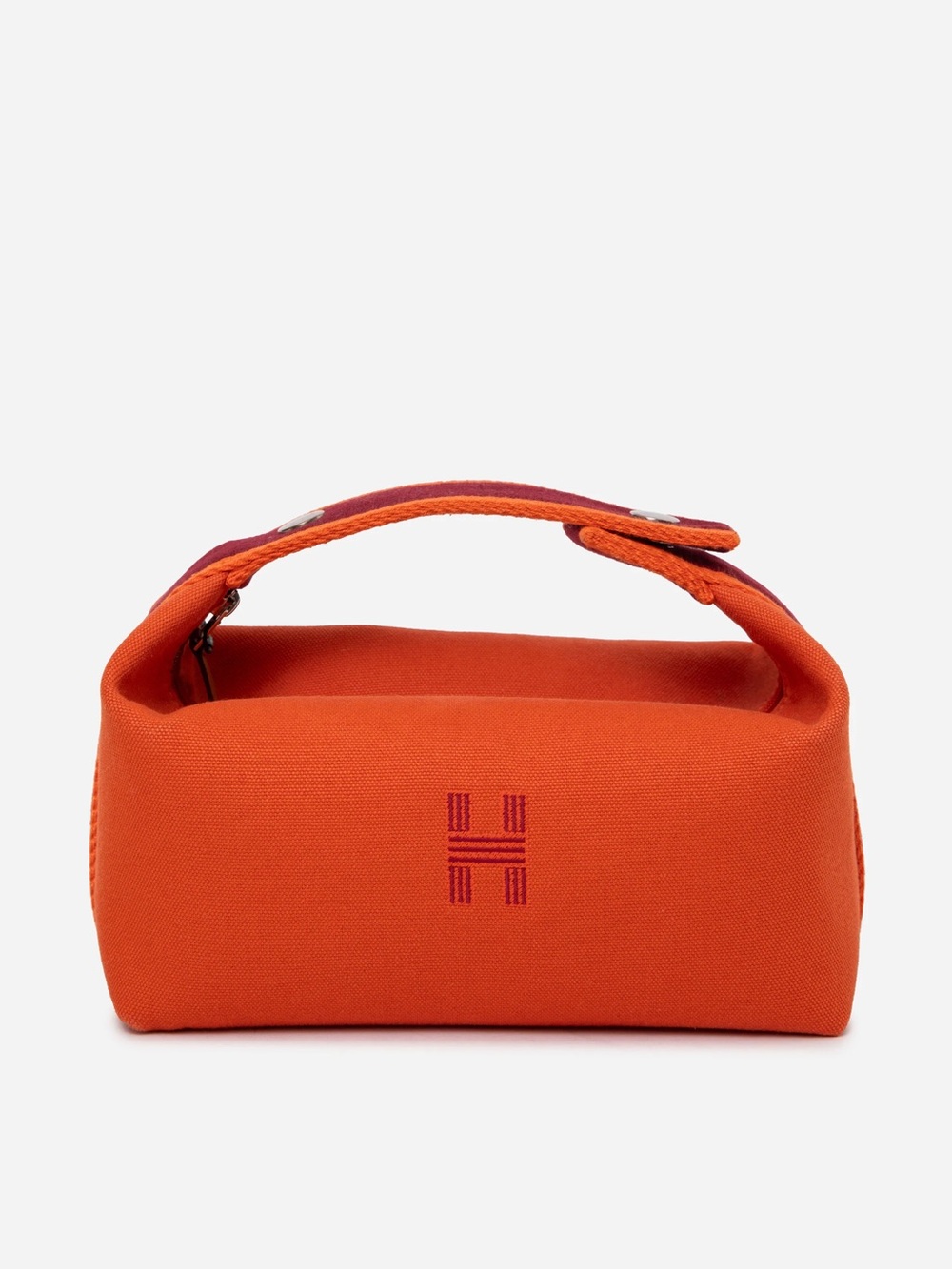 Hermes Canvas Small Bride A Brac Pouch Orange
